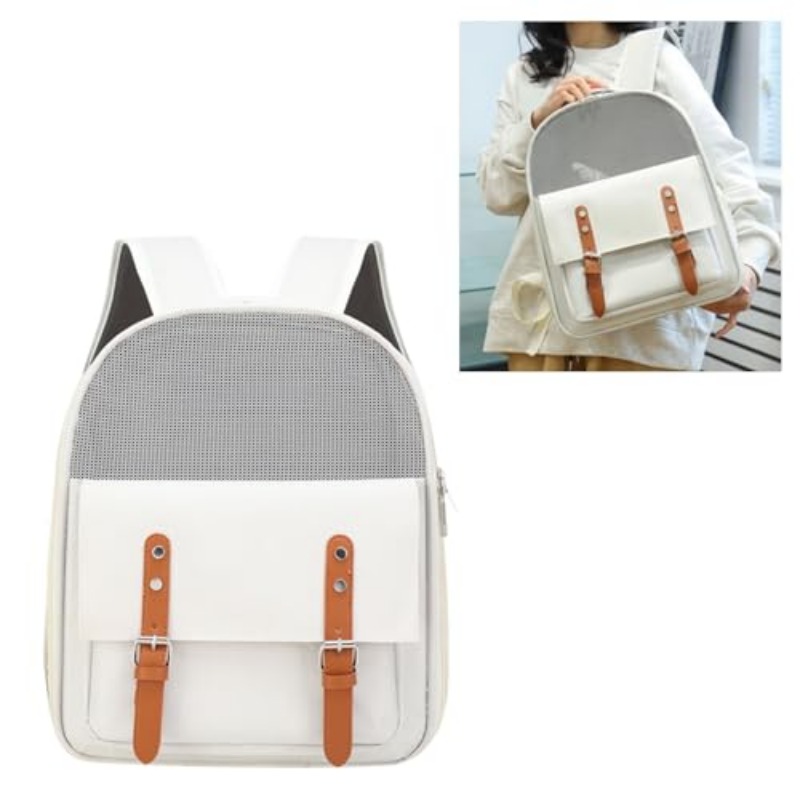 Ventilated Cat Backpack Carrier with Adjustable Straps for Hiking