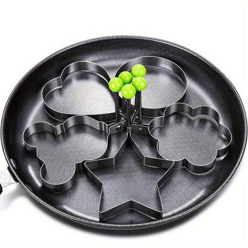 2pcs set random style egg molds non stick stainless ball shapes creative breakfast essential home and restaurant use