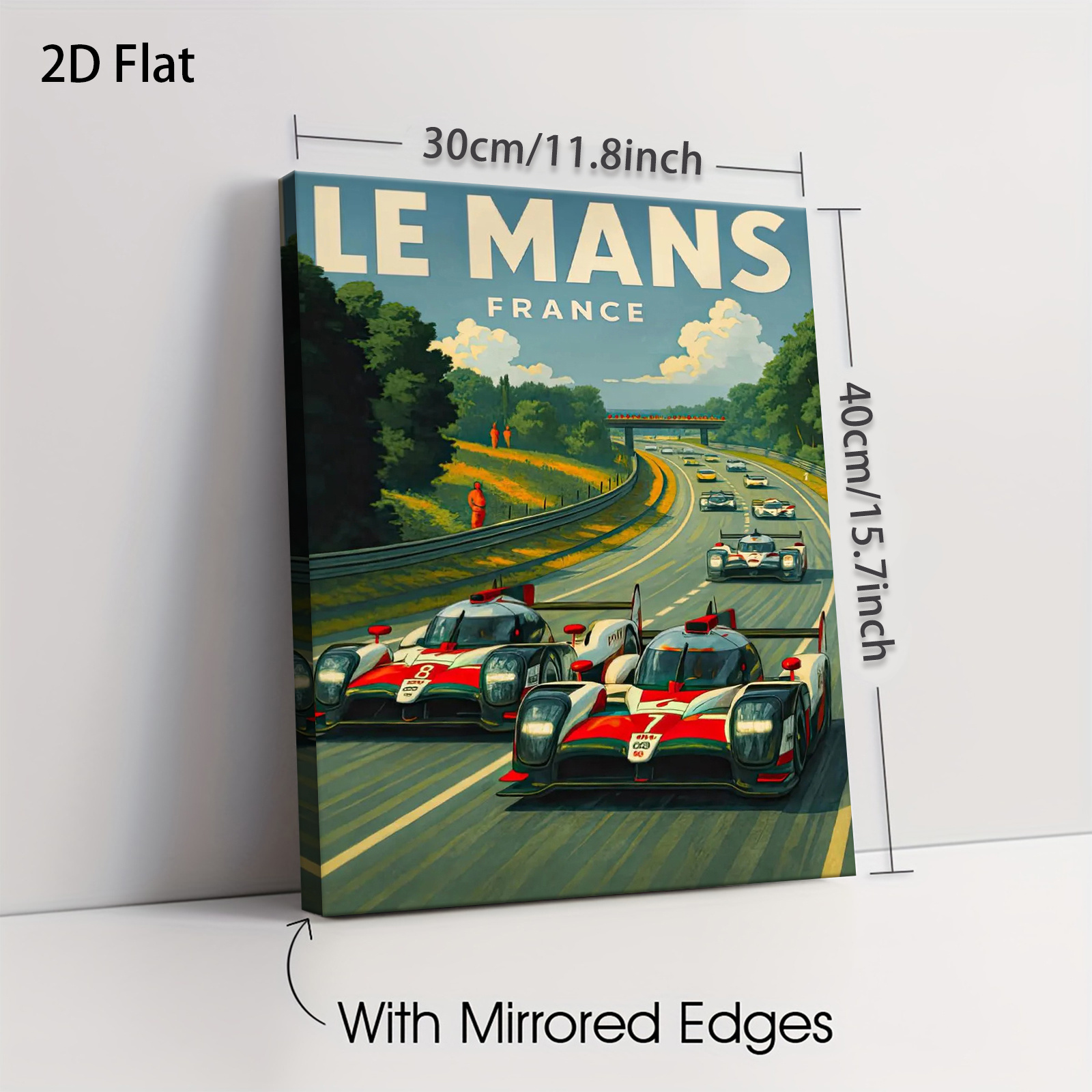 TEMU mural plat 2D, 1 pièce, encadré, course de Le Mans, voyage vintage, impression HD, affiche, cadeau idéal, décoration murale pour chambre à