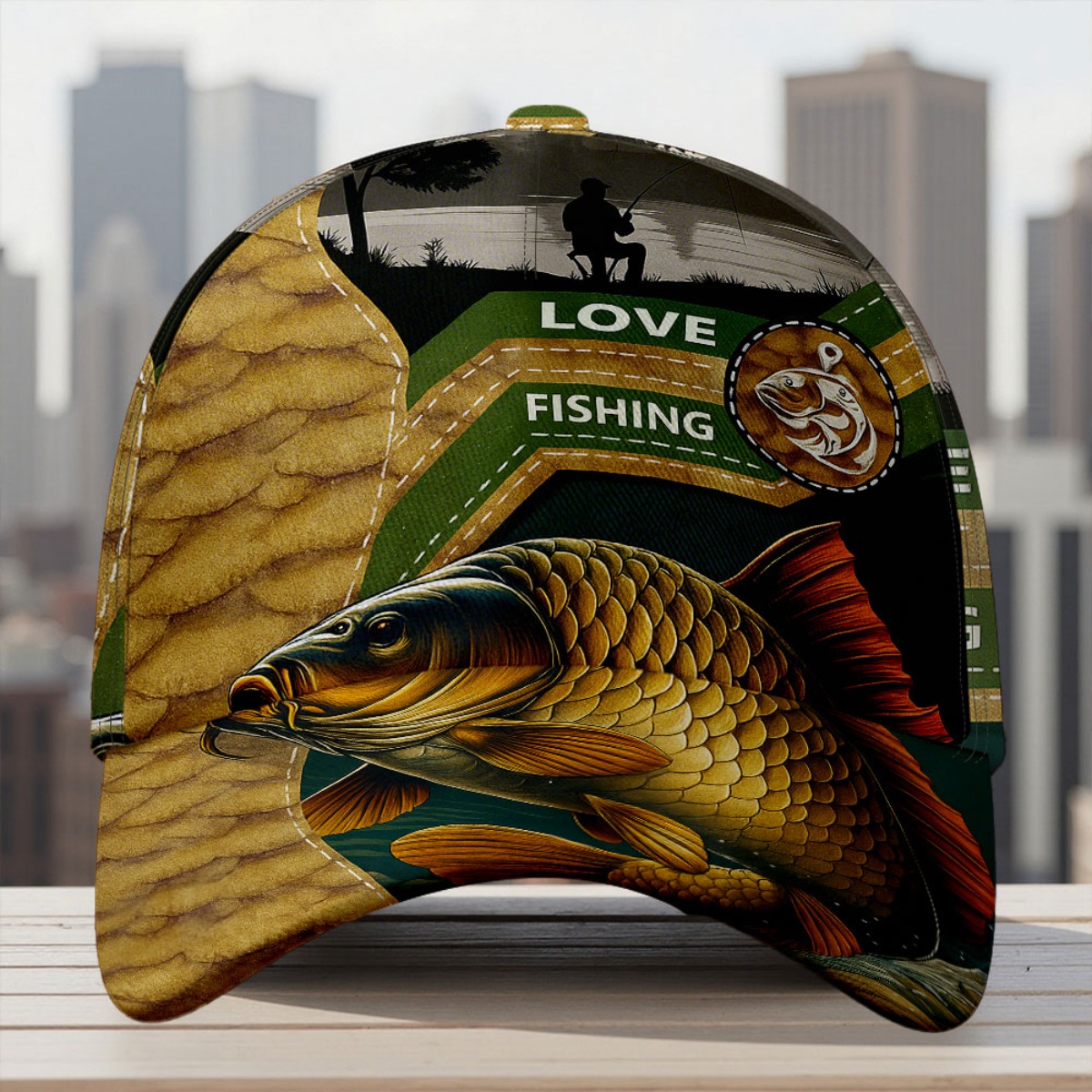 TEMU 1pc Of A Duckbill Hat Featuring A Carp Fishing , Suitable For Casual , Parties, And Sports, Ideal For Valentine's Day