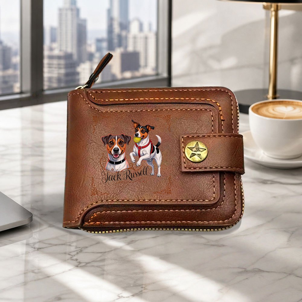 TEMU 1pc Terrier Business Men's Wallet Men' Purse Commuting Outdoor Sports Outing Walking Gift For Boyfriend/father/lover Thanksgiving Anniversary