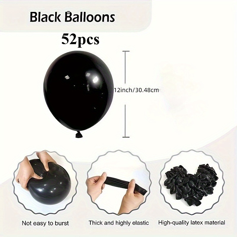 Image of 52pcs Latex Balloons 12 Inch With Curling Ribbon, Reusable Oval Balloons For Wedding, Diwali, Engagement, - Versatile Decoration For Christmas, Halloween, Easter - Ideal For Ages10+years