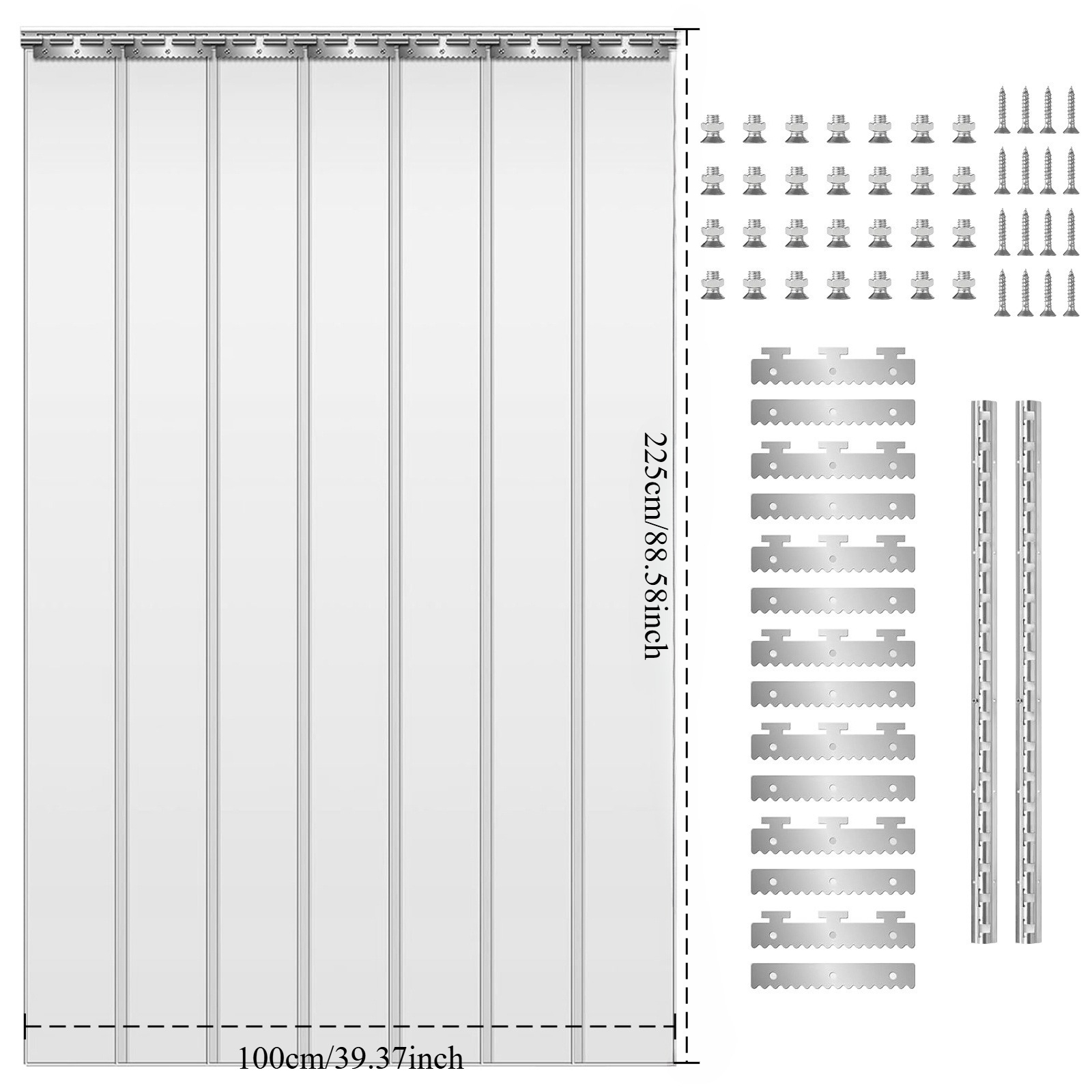 Image of Transparent Windproof Pvc Curtains, Heat-insulating Plastic Door Curtains, Suitable For , Shopping Malls, Garages, Gardens, , And Other