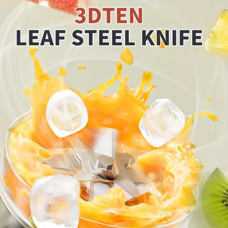 6 blade 2 in 1 portable blender and juicer with compact juicer cups usb rechargeable 13 4oz dual cup capacity ideal for fruits and vegetables durable ppsu material round shape home use and wholesale details 4
