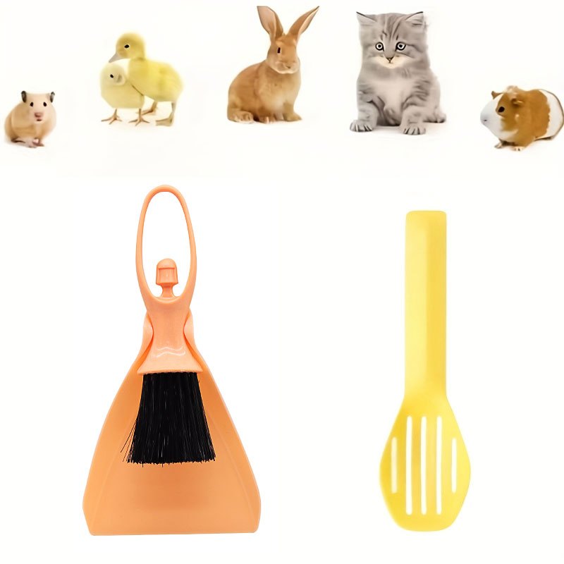 3pcs Set/Mini Broom&Dustpan/Hamster Litter Scoop/Cleaning Brush/Waste Removal Tools/Ideal for Cleaning Cages of Hamsters, Rabbits, Reptiles, and Other Small Pets