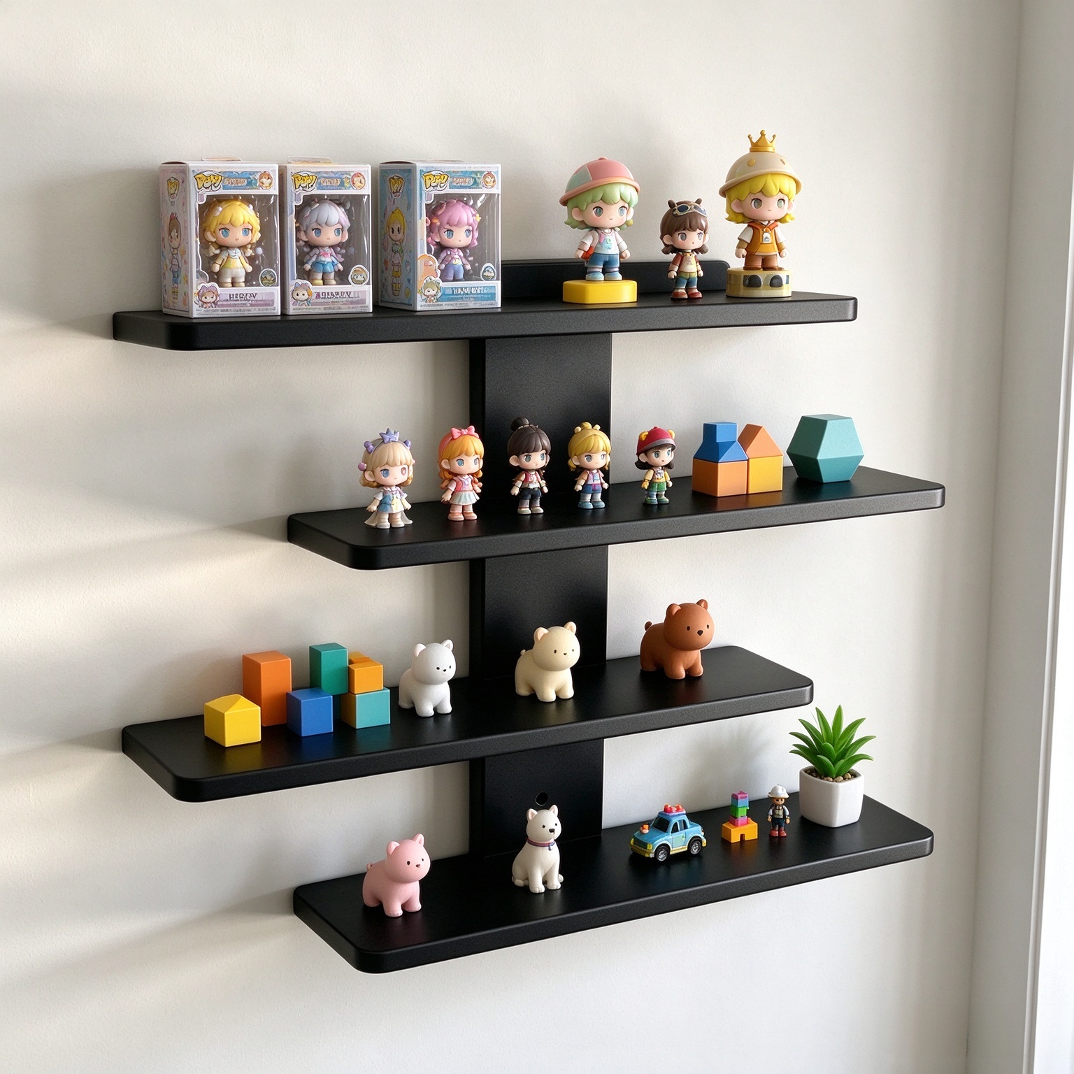 TEMU 4-tier Wall-mounted Shelf Organizer | No-drill Installation, Stable Load-bearing, Multi-level Partitioning For Space Saving. Suitable For Above