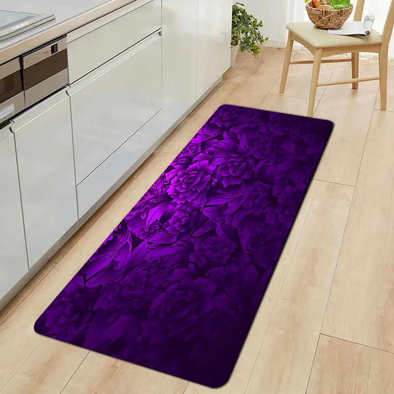 TEMU 1pc, Floral Kitchen Mat Kitchen Rugs, Suitable For Home Decor, Living Room, Porch And Balcony, Kitchen Mat, Outdoor Carpet, Door Mat, Bathroom