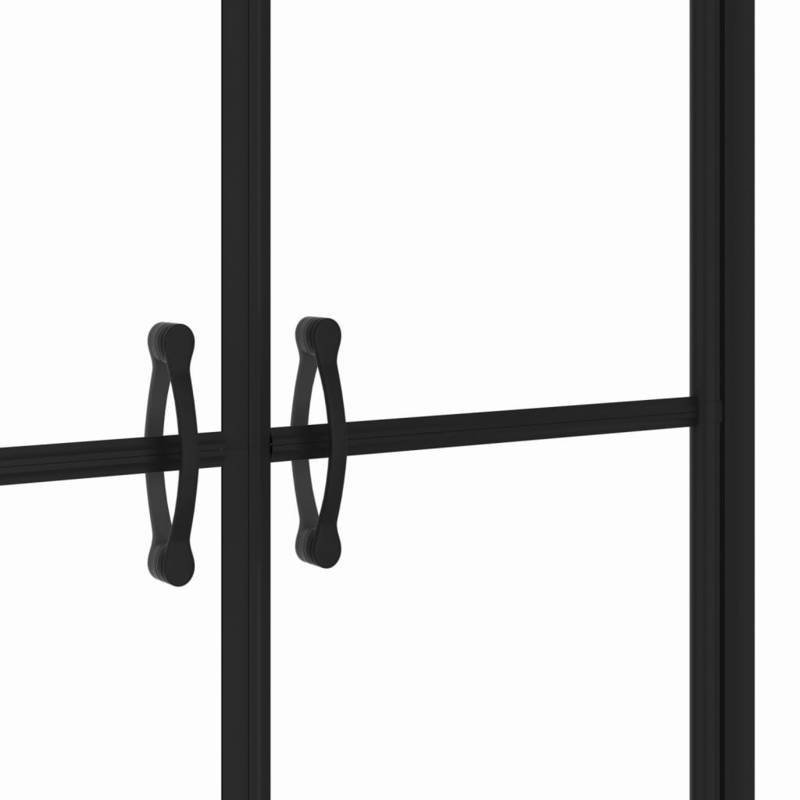 ESG Šiuolaikiškas Skaidrus Dušo Durų Rėmas 73-76x190 cm – Juodos Apdailos Metalinis Vonios Kambario Užtvaras, Lengvai Valomas Stiklas ir Elegantiškas Dizainas Moderniems Vonios Kambariams, Privatumui, Atsipalaidavimui Po Duše, Minimalistiniam Voniaus Stiliui, Patvari Vonios Įranga