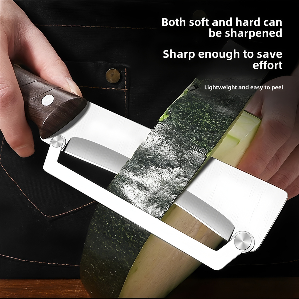 heavy duty stainless steel vegetable peeler slicer multi function kitchen tool with straight blade ergonomic non slip handle Product details 4