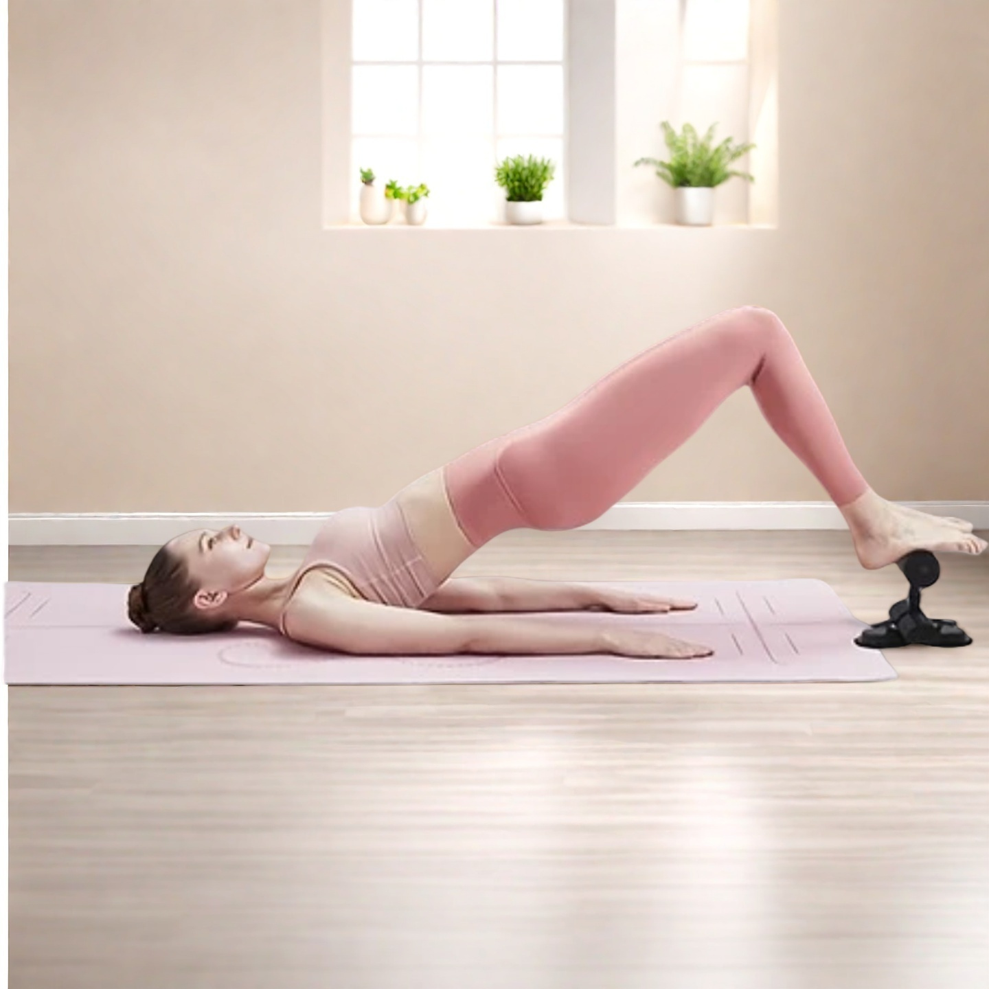 Stainless Steel Sit-Up Assistant Bar with Double Suction Cups - Adjustable 3-Level Height, Home Gym Fitness Equipment for Core Workouts, Ramadan & Christmas Gift, Uncharged, Single Pack, Leg Exerciser | Modern Bar Design | Durable Iron Construction