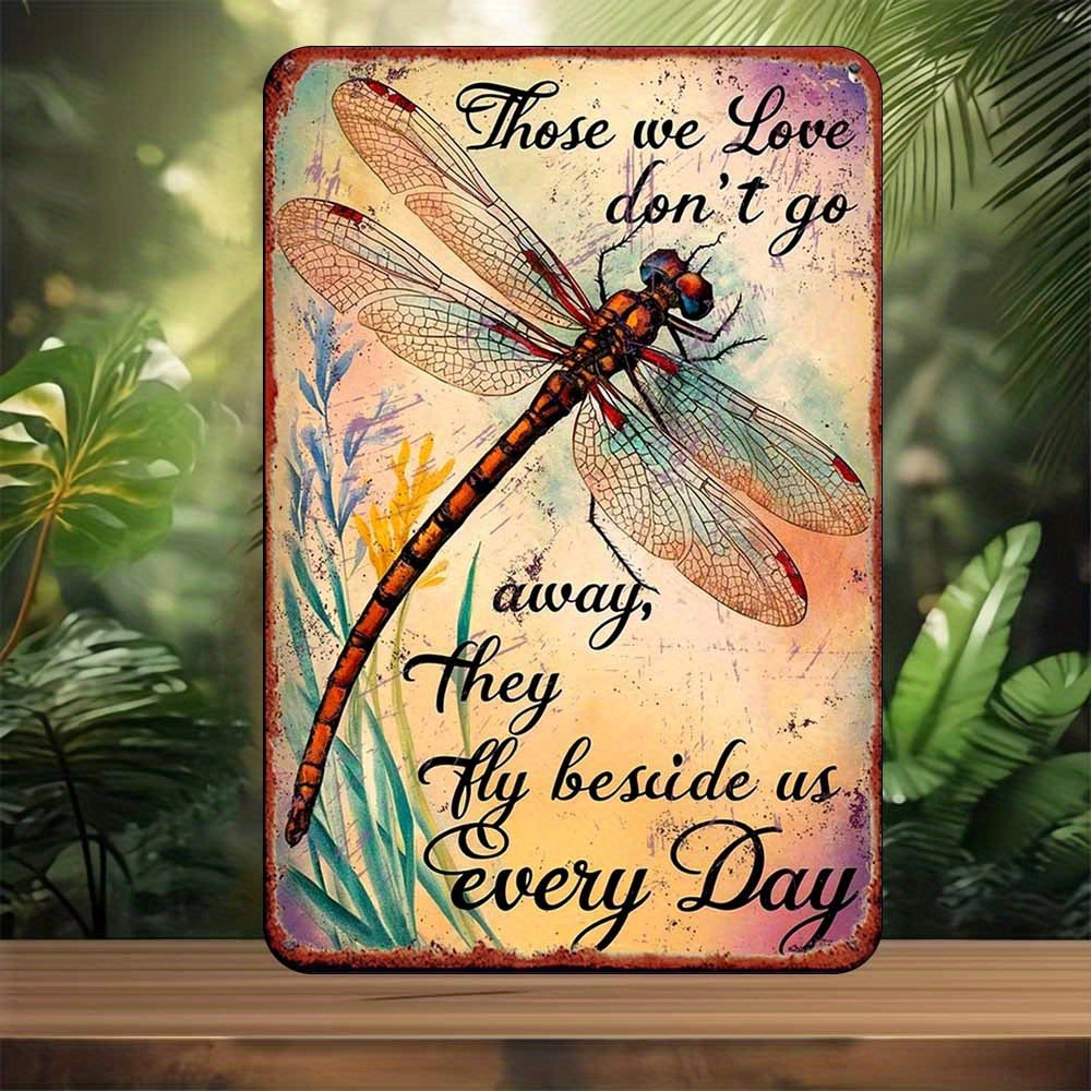 TEMU 2d Flat, Wooden Material, Perfect For Holidays, Dragonfly Decorative Plate - Suitable For Bedroom, Bar, Garage, Garden And Outdoor Decor