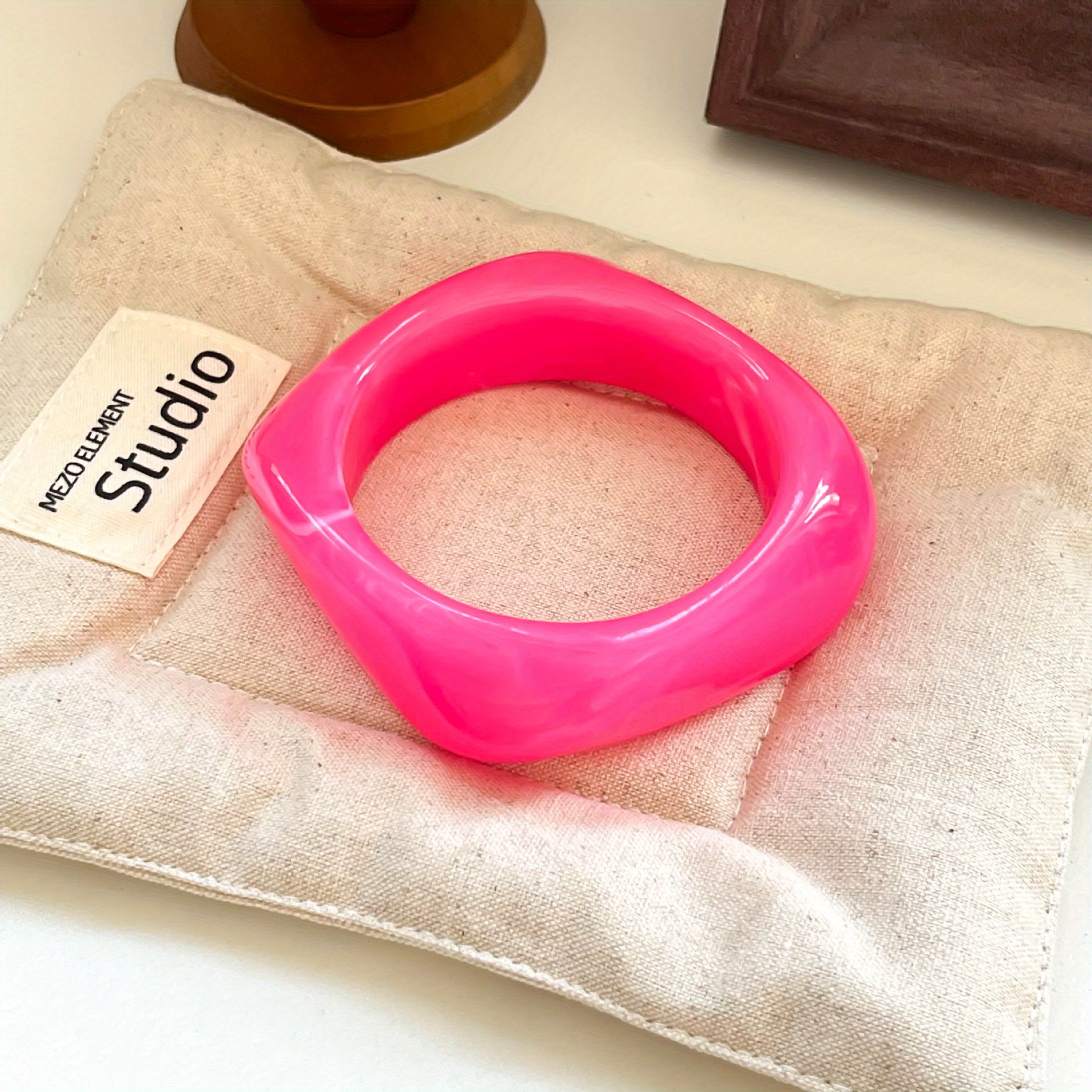 8pc Marbled Square Geometric Resin Bracelets