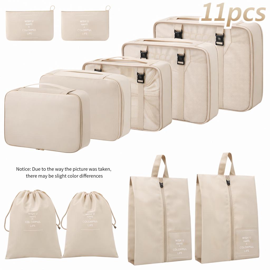 E-shop 11-teiliges Gepäck-Organizer-/Reise-Packing-Set, mit Innenfächern zur Organisation, aus Polyester, Unisex, inklusive