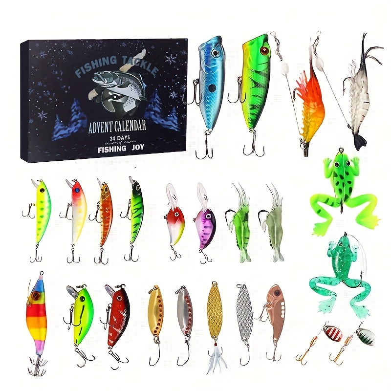 TEMU 1 Set 2026 Advent Calendar & Fishing Lure Countdown Calendar - 24-day Christmas/new Year/spring Calendar With Fishing Gear Suitable For , Adult