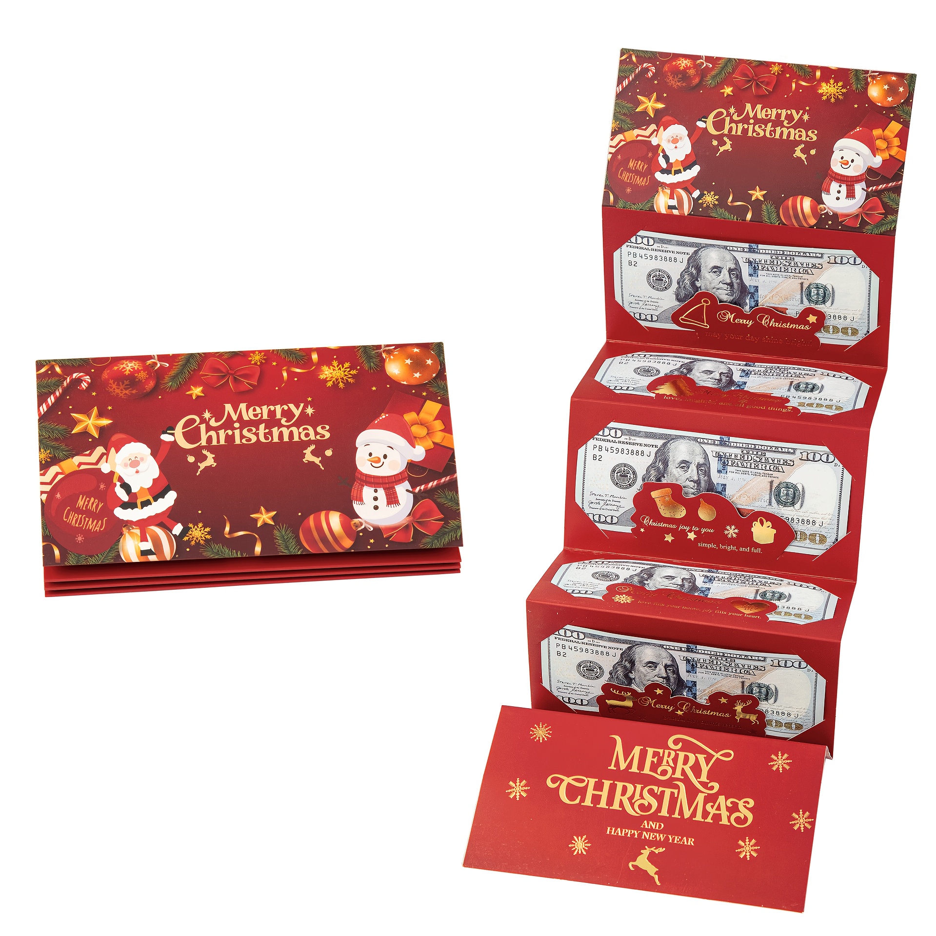 creative folding red envelope with santa claus card slot christmas new year gift bag suitable for parties and decorations christmas gift box small gift box gift box packaging lidded gift box holiday gift packaging Product details 1