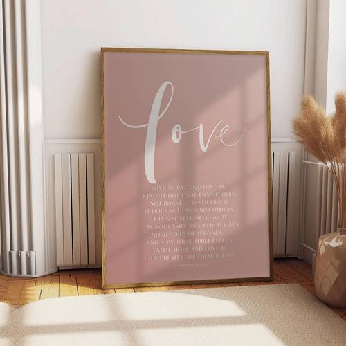 imagen del artículo 1 póster de vertical sin con de - moderno bohemio minimalista en rosa y beige, inspiracional para san valentín, , dormitorio, - regalo romántico para el hogar, sin