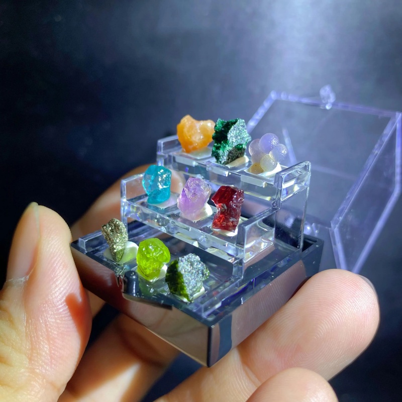 Image of 1pc Natural Crystal Specimen Box Total 9 Kinds Crystal Mineral, , Perfect For Surprise Gift, Unique Gift For Birthday, Valentine, S Day, Easter Or Other Holiday