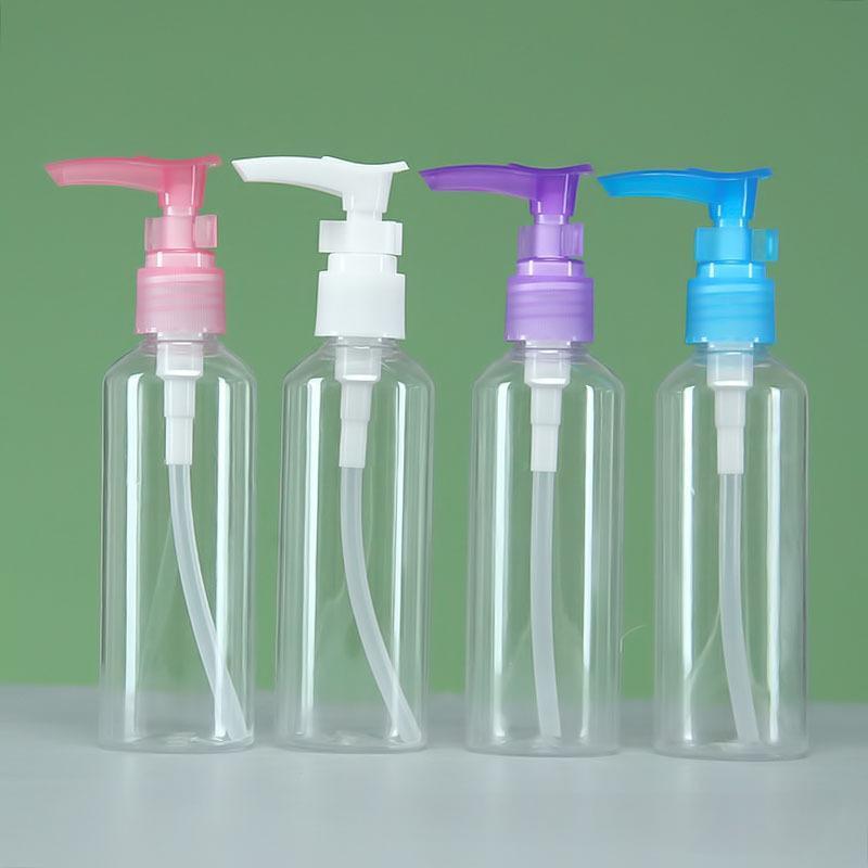TEMU Set Of 4 Leakproof 100ml Duckbill Pump Bottles - Refillable Plastic Containers For Lotions And Shampoos, Bathroom Use