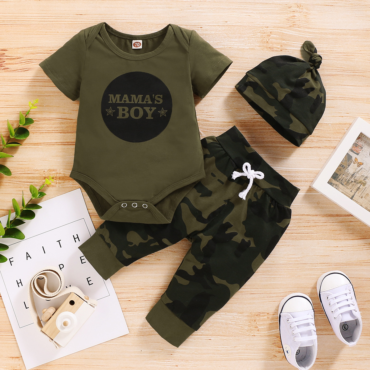 

's Outfit Set Long Pants Coordinating "" Bodysuit And Matching Hat, , Infant Clothing Set, Cloth, For