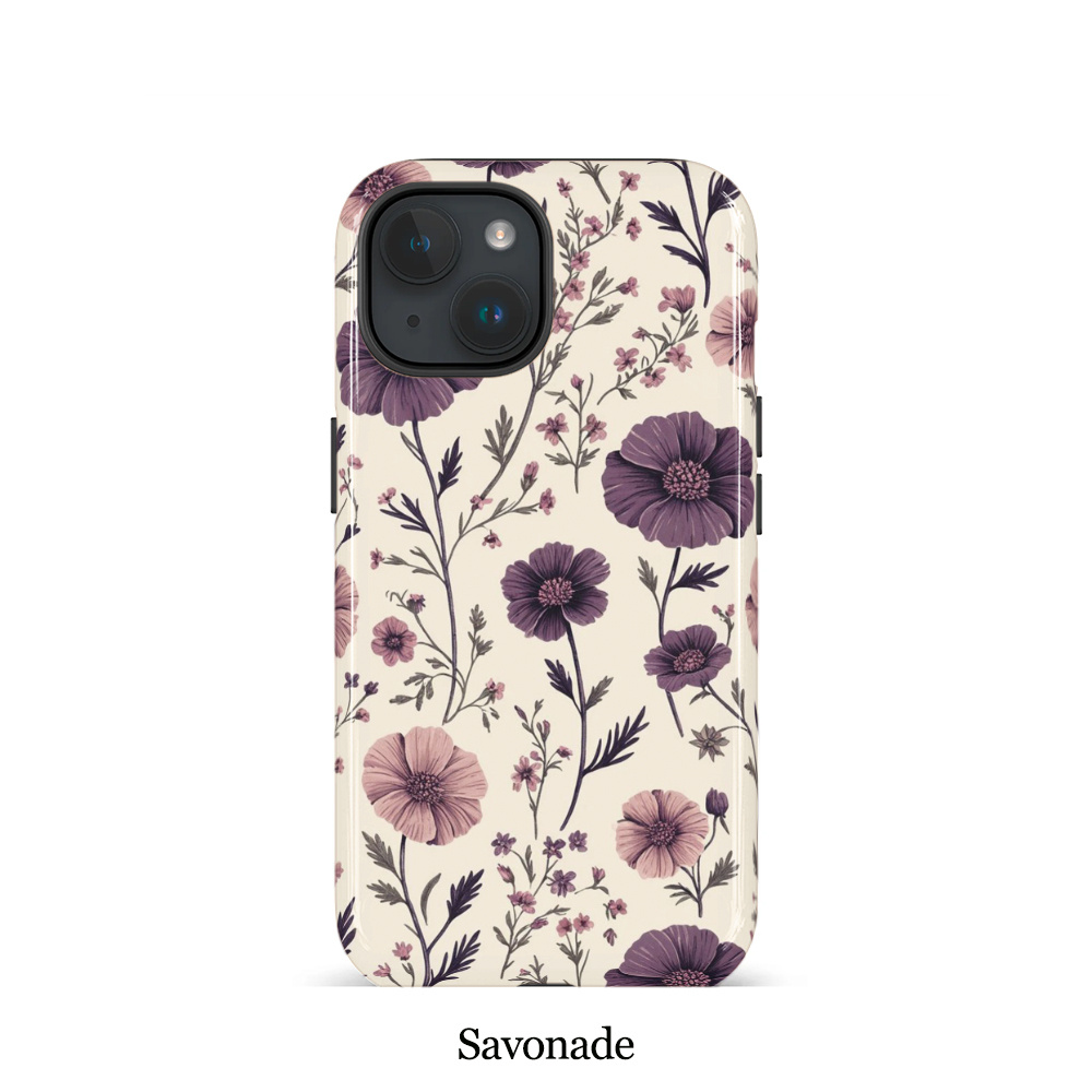TEMU Rustic Floral Artistic Phone Case For Iphone 17, 16pm, 15pm, 13/13 Mini, 12/11, Xs Max & 7 Se2 - Glossy Finish