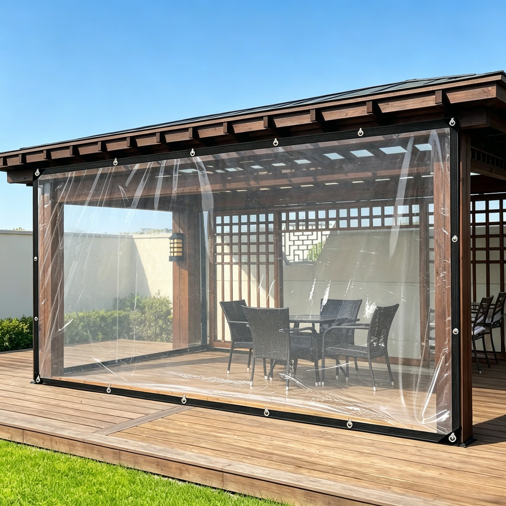 TEMU Transparent Waterproof Tarp, Outdoor Garden Clear Rain Cover, 4mil, Windproof And Heat-retaining, Suitable For Gardens And Coops, Gazebos,