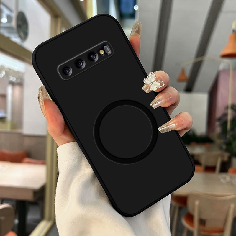TEMU Phone Case - Business Magnetic Protective Case For Galaxy S10 Plus/s10 Soft Tpu Cover For Galaxy S10+ Anti-slip Magnetic Ring Dust-proof