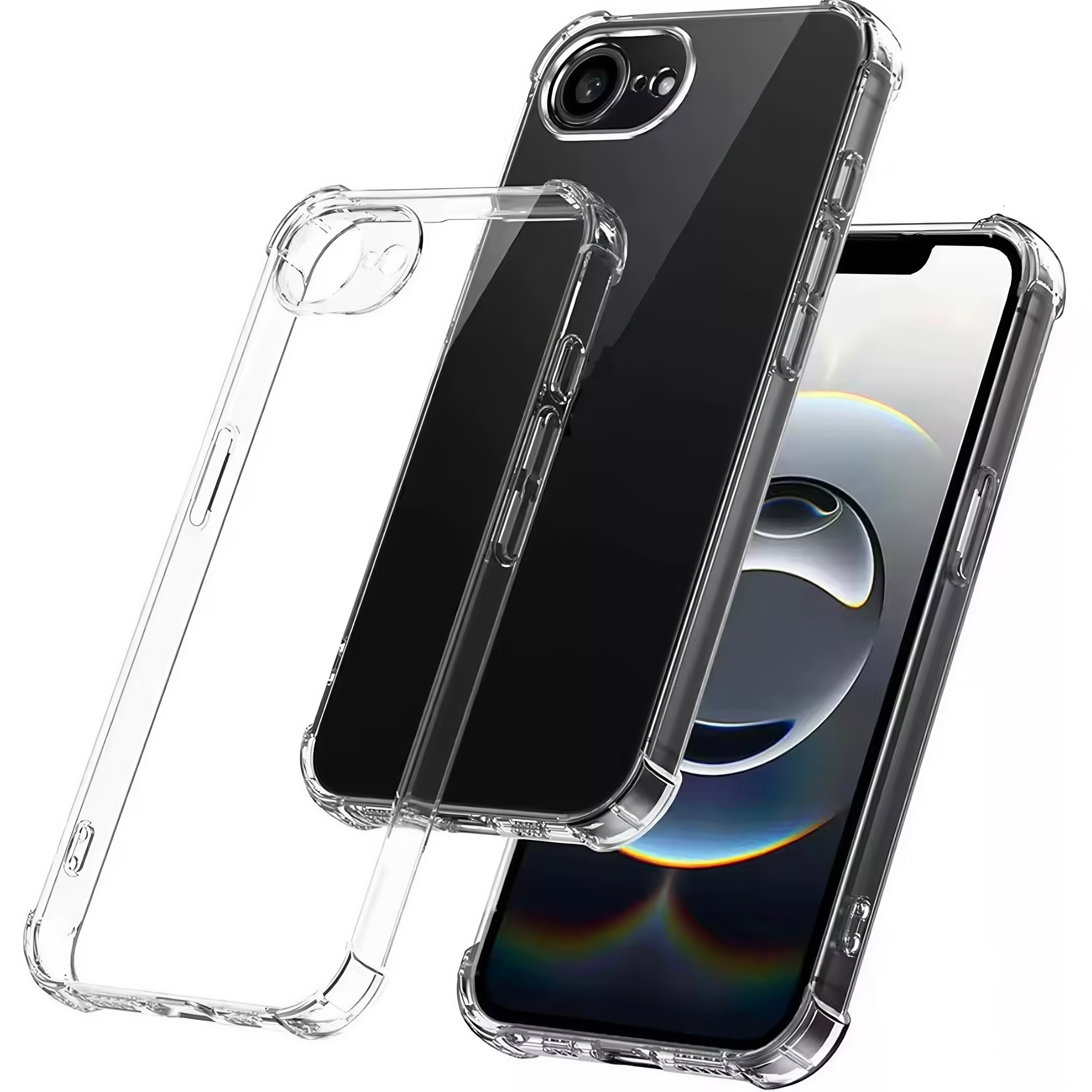 TEMU Phone Case - Transparent Slim Shockproof Mobile Phone Case, For Iphone 17e 16e Case Anti-yellow , Fashion Easy Design, Flexible Lightweight Thin