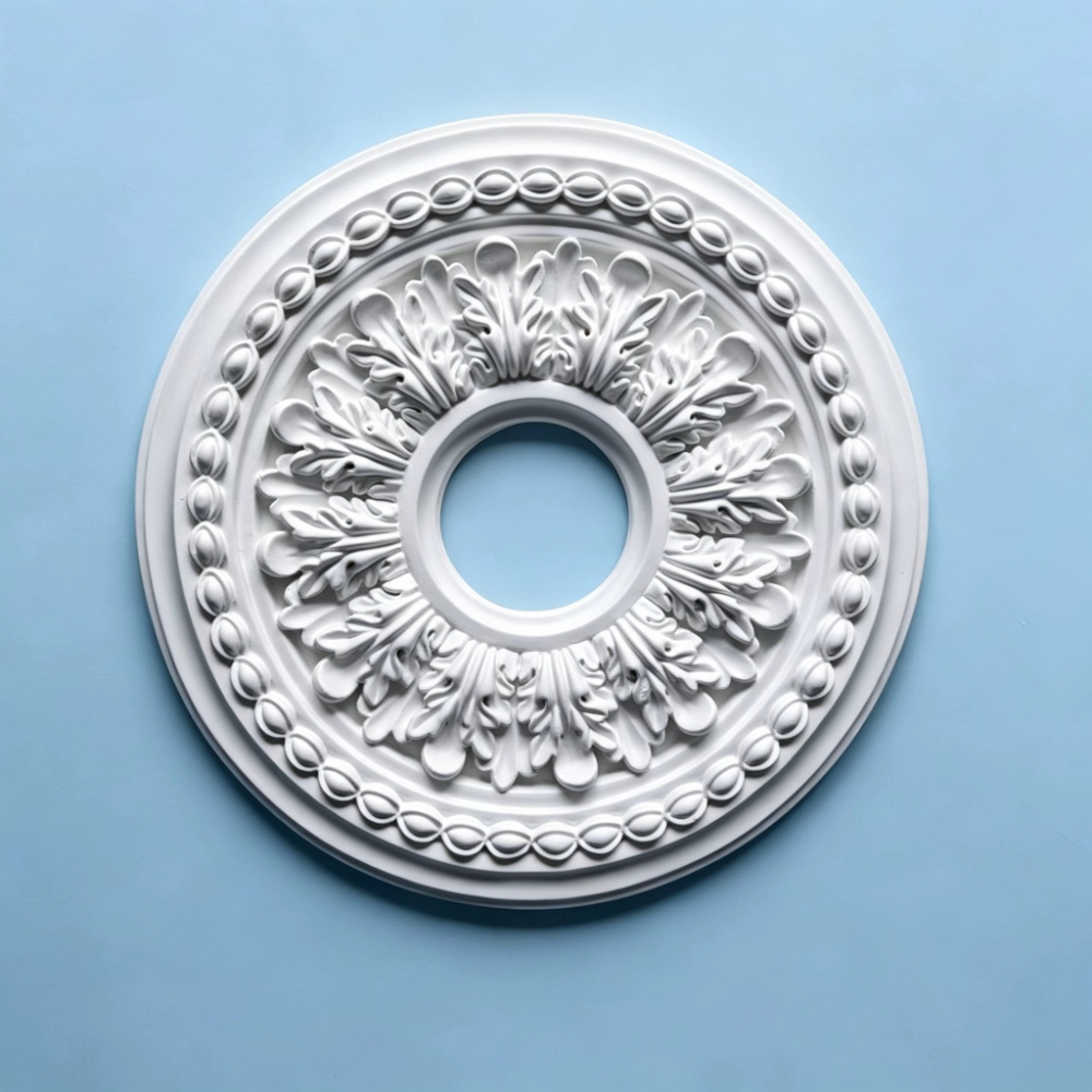 TEMU 1pc Of Intricately Carved White Ceiling Medallion, Chandelier Trim Base, Suitable For Chandeliers/ceiling Fans/lighting Fixtures And Background