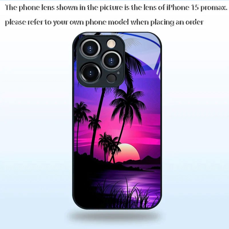 TEMU Phone Case: Sunset Coconut Tree Beach Beautiful Night Scene . Suitable For Iphone 17, 17 Air, 17 Pro, 17 Pro Max, 16, 16 Plus, 16 Pro, 16 Pro