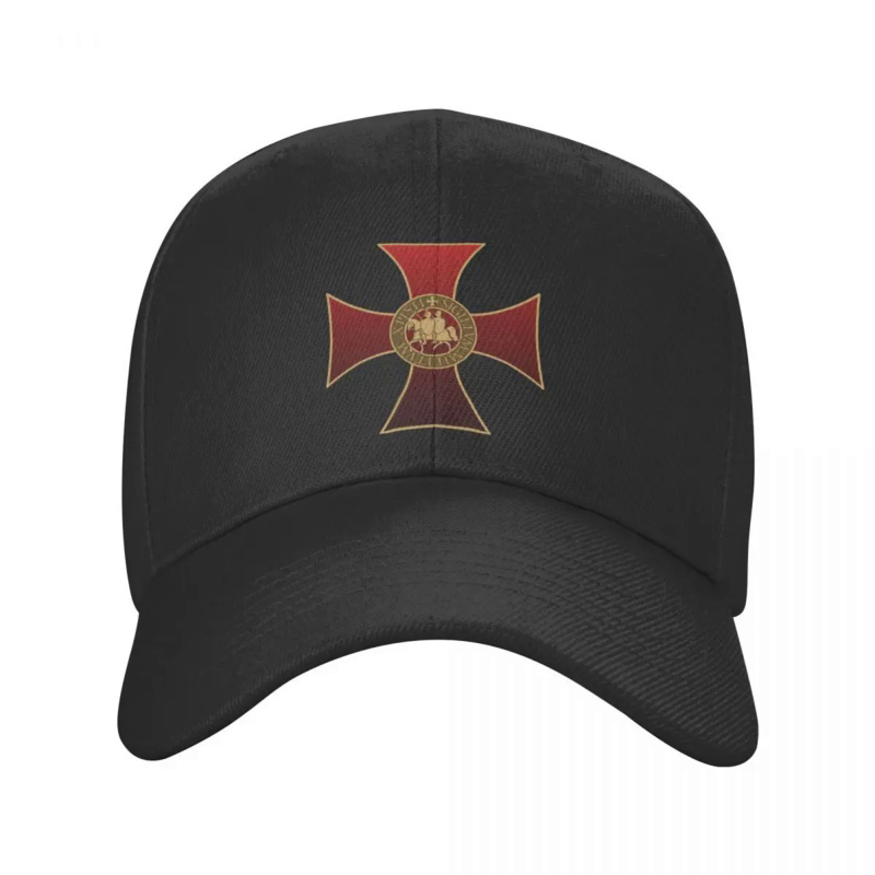 

Templar Baseball Cap, Unisex , 100% Polyester, Adjustable Dad Hat, Geometric Pattern, Lightweight, With Hand Washable For Mardi Gras, Christmas, Father's Day