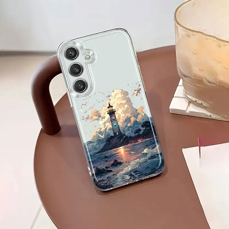 seaside lighthouse phone case coastal scenery sunset - Temu Oman seaside lighthouse phone case coastal scenery sunset - Temu Oman