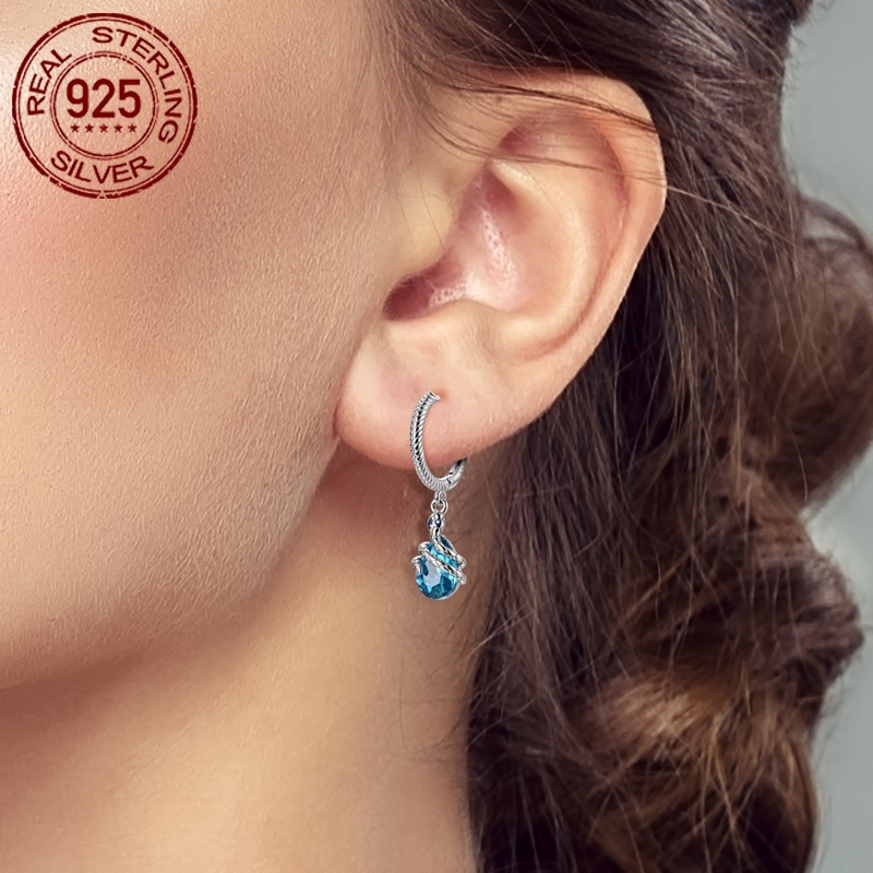 925 Silver Coiled Snake Bone Texture Hoop Earrings