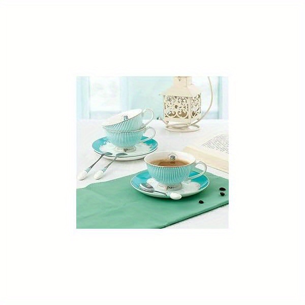 elegant blue white bone china porcelain tea cup saucer set     breakfast or afternoon tea   1 cup and 1 saucer ideal for coffee or   tea cup set floral pattern cup porcelain   Product details 3