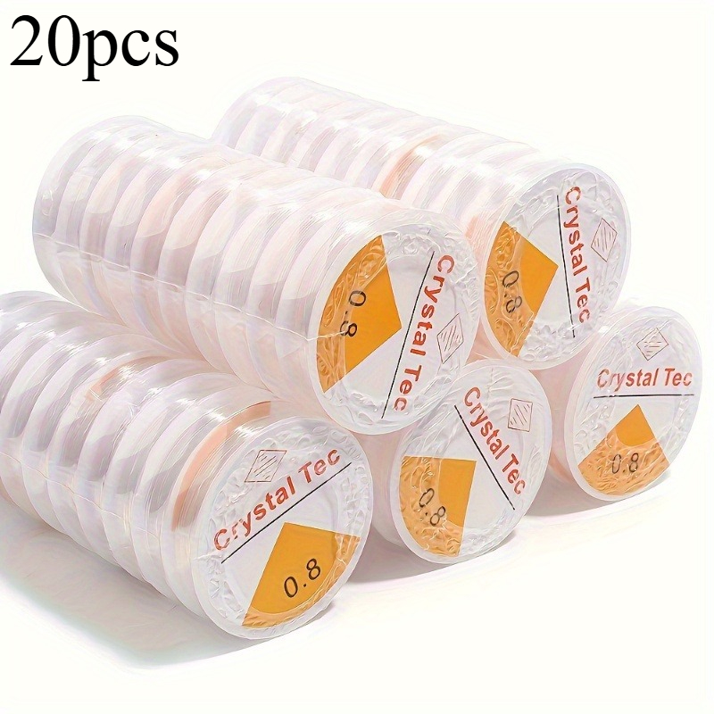 TEMU 20 Stück transparenter elastischer Faden, geeignet für DIY-Perlenarbeiten – Stretch-Schnur für handgefertigte Armbänder, Perlenherstellung,