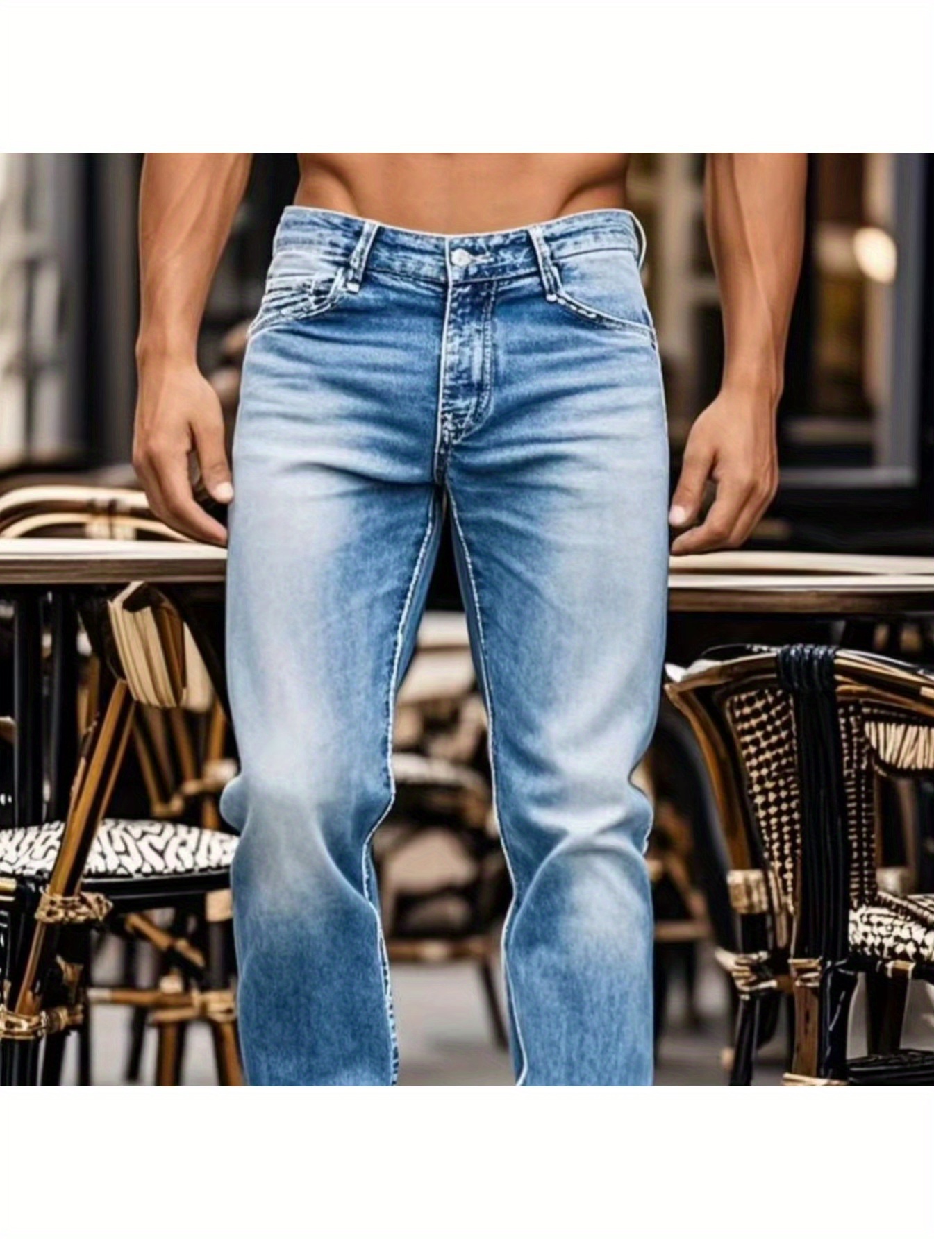 Pantaloni Yoga Uomo Pantaloni In Denim Da Uomo Classici - Foto 9