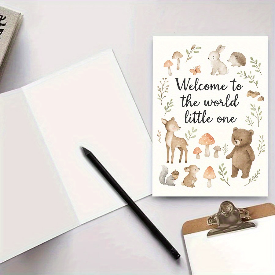 Greeting Card Featuring Adorable Woodland Creatures