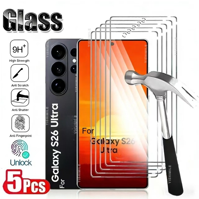 E-shop 5-teiliges Ultra HD gehärtetes Glas Display-Schutzfolie, geeignet für for Samsung Galaxy S22 5G/S22+ 5G/S23/S23+/S24/S25/S26/Plus/Ultra/S25 Edge