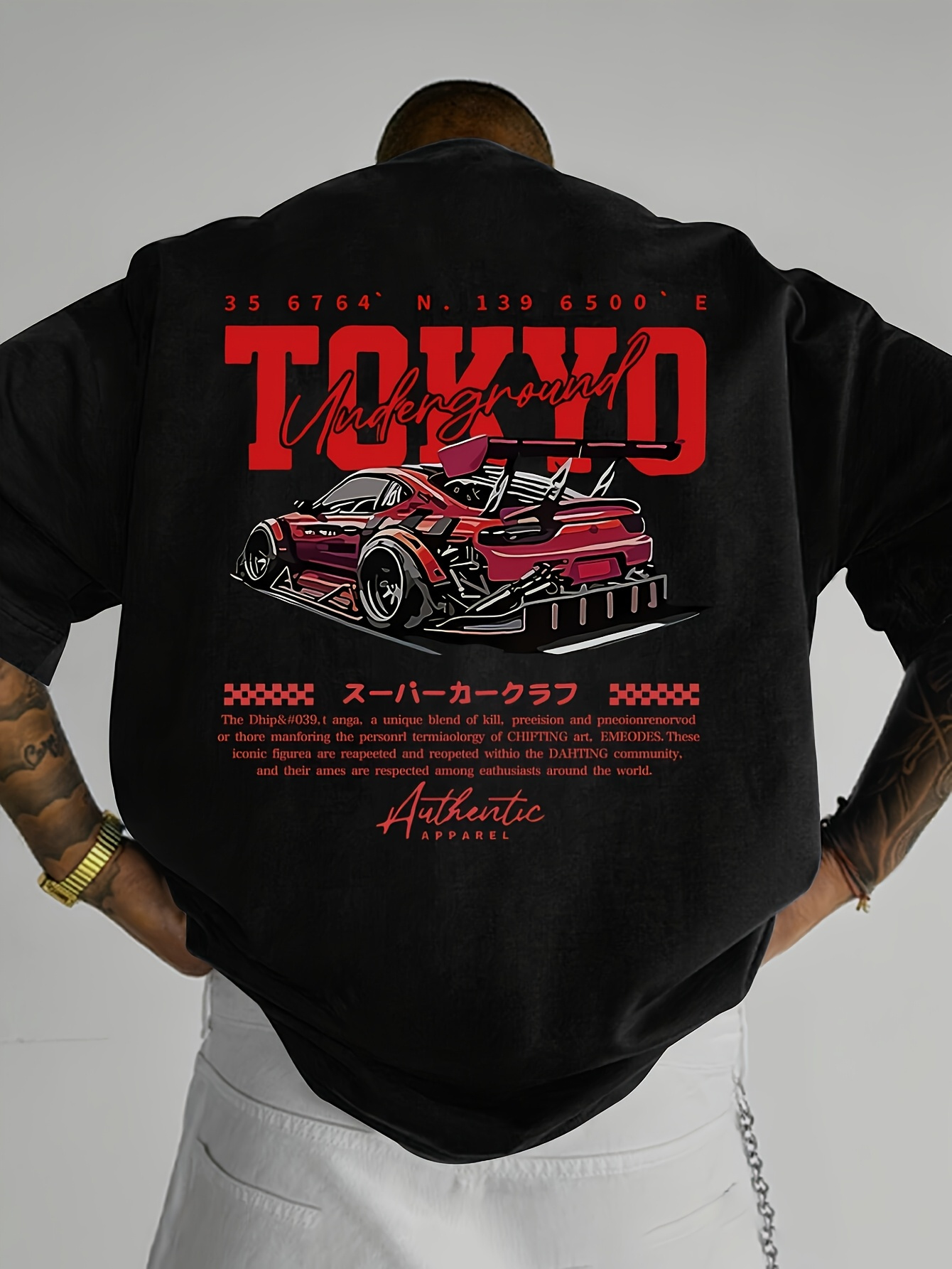 Car Service&KOWGA Lサイズ　Graphic Tee women's casual t shirt vibrant pink racing car graphic print