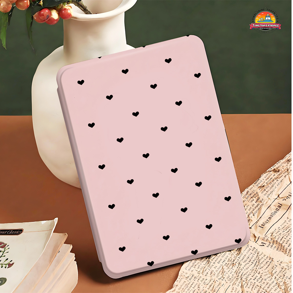 TEMU For Paperwhite Case Compatible For 7/6.8/6 Inch Tablet, Soft Cover With Heart-shaped & Hand Strap - Ultra-thin Protective Case Suitable For