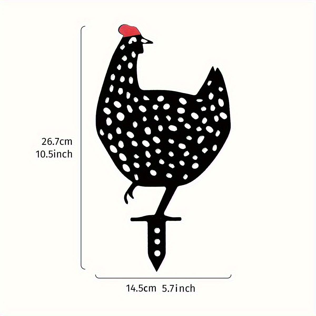 2d Flat, 2dflat Decoration, Suitable For Gifts In , Creative Black Hen Card, Simple Acrylic Material Chicken Ground Card, Suitable For Courtyard, Ranch, Park Lawn Decoration, For Thanksgiving, 2d Flat