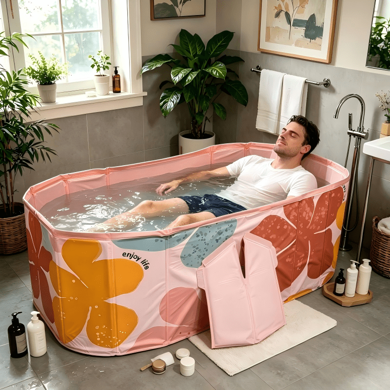 Folding Panel Bathtub for Hot or Cold Use
