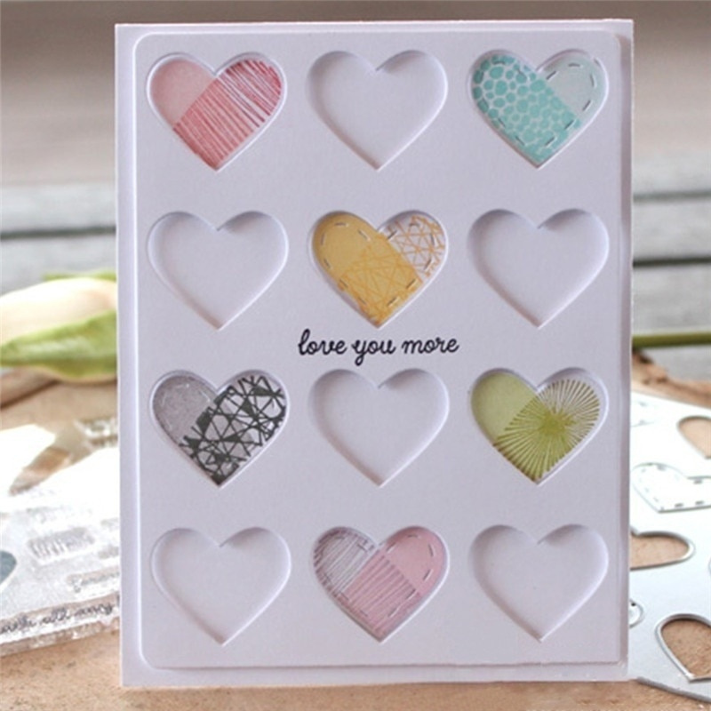 

Love Background Metal Cutting Dies New For Craft Dies Scrapbooking Album Embossing Die Cut Heartshaped Hollow Cover