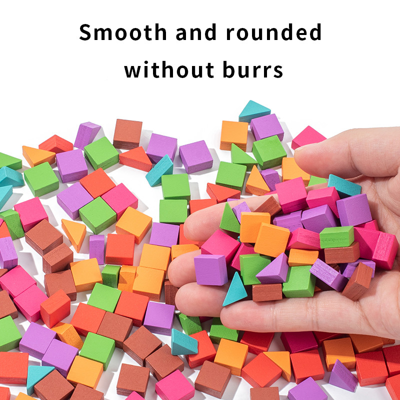 3D Pixel Particle Blocks Wooden Mosaic Puzzle for Kids