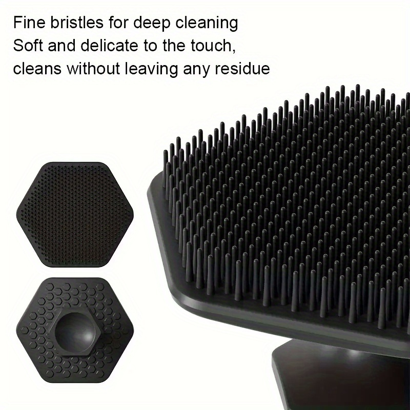 4pcs Silicone Body Brush Set - Long Handle Back Cleaning Brush, Gentle Hair and Facial Brush, Handheld Bath Brush - Non-Electric, Non-Slip Handle, Deep Cleaning and Massage Tool