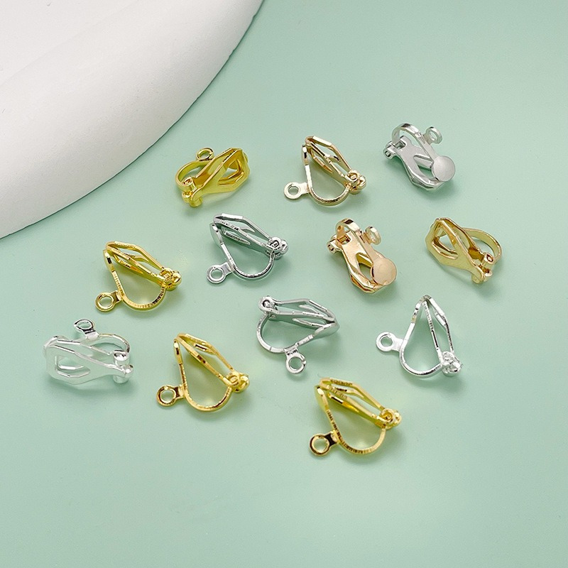 Earrings Diy Clip On Earrings For Jewelry Making 50pcs Tone Clip