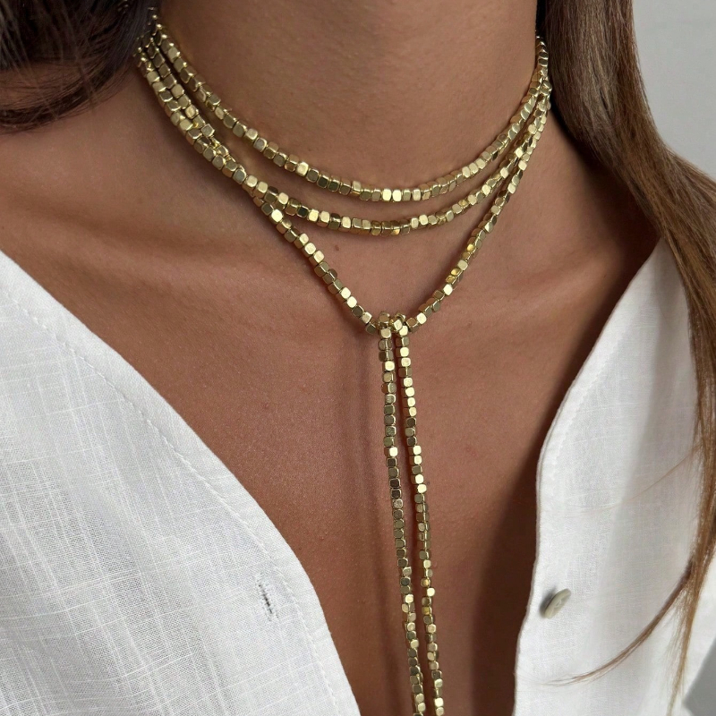 TEMU 1 collar largo con cuentas brillantes y elegante con colgante de borla, para fiestas de mujeres, regalos y uso diario