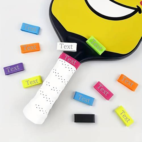 custom pickleball paddle grips personalized with 1 2 4 6 8 customizable text silicone non suitable for all paddles add name team or ideal gift for players referees great for christmas fathers day