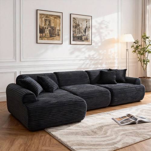 105 modular sectional sofa couch boneless couch compressed couch detachable and washable replaceable sofa cover modern woven textured upholstery convertible l shaped room