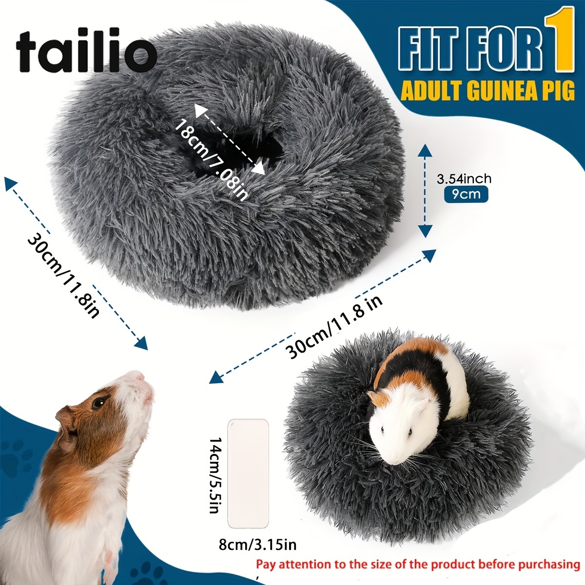 2pcs Ultra-Soft Cozy Plush Small Pet Bed