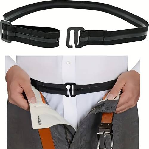 adjustable non slip shirt stay belt for men women elastic polyester hem wrinkle with metal closure formal casual shirt tailoring accessory